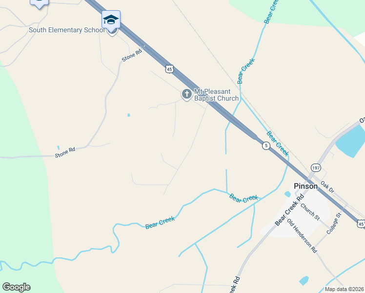 map of restaurants, bars, coffee shops, grocery stores, and more near 80 Simmons Road in Pinson