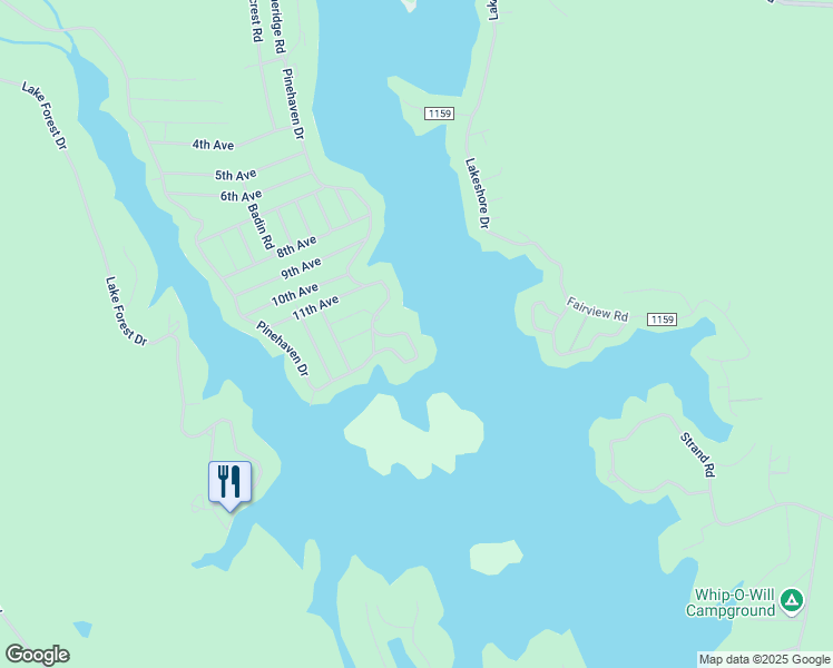 map of restaurants, bars, coffee shops, grocery stores, and more near 764 Pinehaven Drive in New London