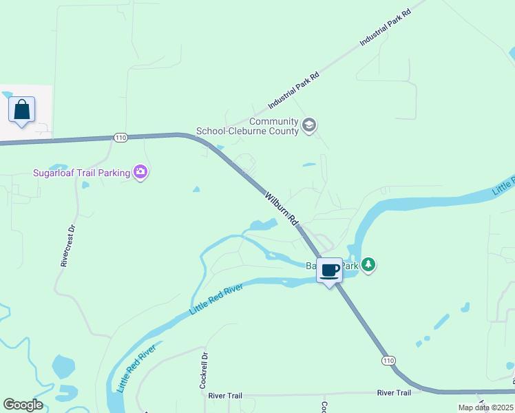 map of restaurants, bars, coffee shops, grocery stores, and more near 1001-1099 Wilburn Road in Heber Springs