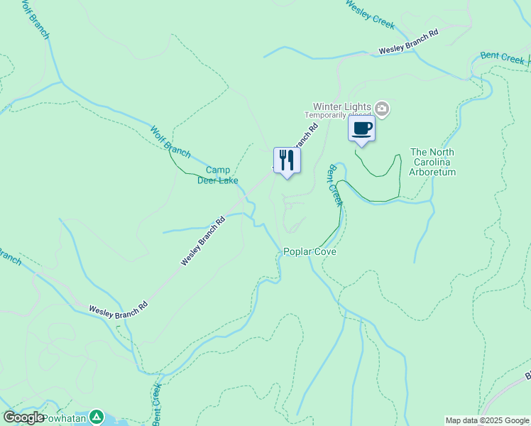 map of restaurants, bars, coffee shops, grocery stores, and more near 99999 Serviceberry Circle in Asheville