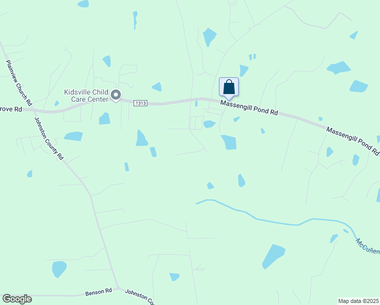 map of restaurants, bars, coffee shops, grocery stores, and more near Haley Woods Drive in Johnston County