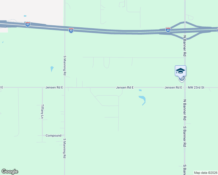map of restaurants, bars, coffee shops, grocery stores, and more near 8478 Jensen Road East in El Reno