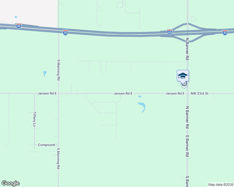 map of restaurants, bars, coffee shops, grocery stores, and more near 8590 Jensen Road East in El Reno