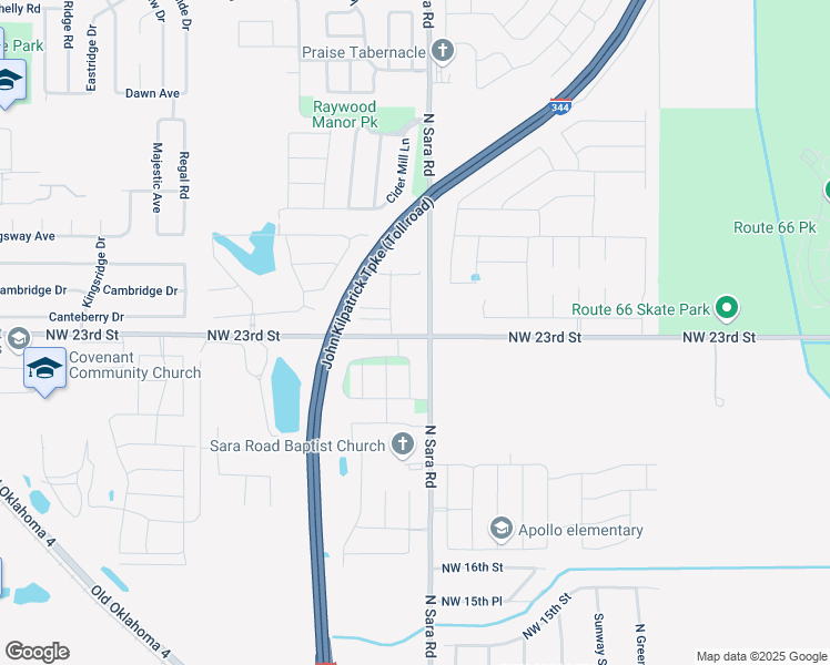 map of restaurants, bars, coffee shops, grocery stores, and more near 2310 Starwood Way in Yukon