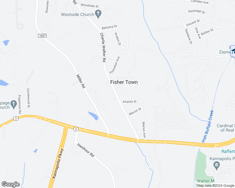 map of restaurants, bars, coffee shops, grocery stores, and more near 5714 Charlie Walker Road in Kannapolis