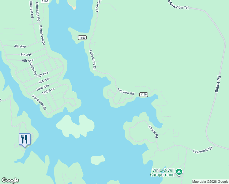 map of restaurants, bars, coffee shops, grocery stores, and more near 1371 Lakeshore Drive in Troy