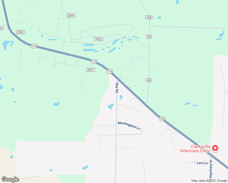 map of restaurants, bars, coffee shops, grocery stores, and more near 911 Ray Road in Clarksville