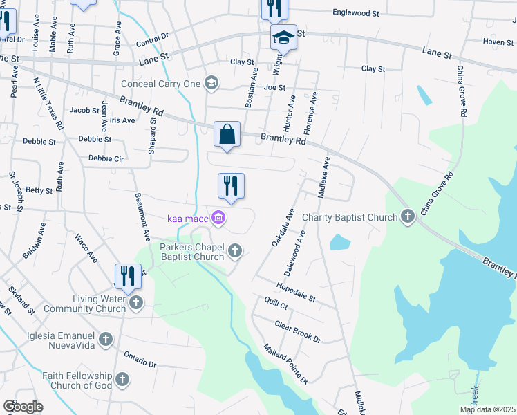 map of restaurants, bars, coffee shops, grocery stores, and more near 1549 Kingston Drive in Kannapolis