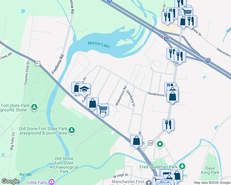 map of restaurants, bars, coffee shops, grocery stores, and more near 232 Rigney Drive in Manchester