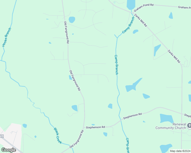 map of restaurants, bars, coffee shops, grocery stores, and more near 18 Carrousel Court in Angier