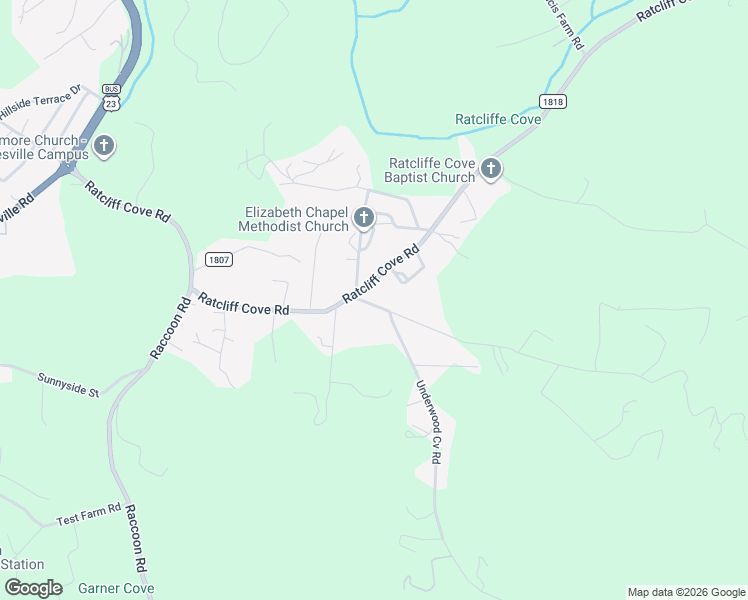 map of restaurants, bars, coffee shops, grocery stores, and more near 55 Dock Ratcliff Road in Waynesville