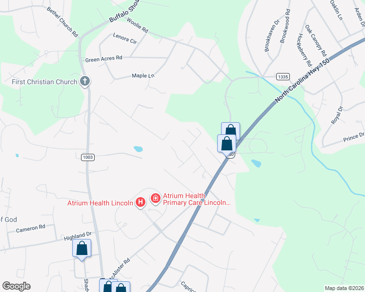map of restaurants, bars, coffee shops, grocery stores, and more near 809 Fernwood Road in Lincolnton