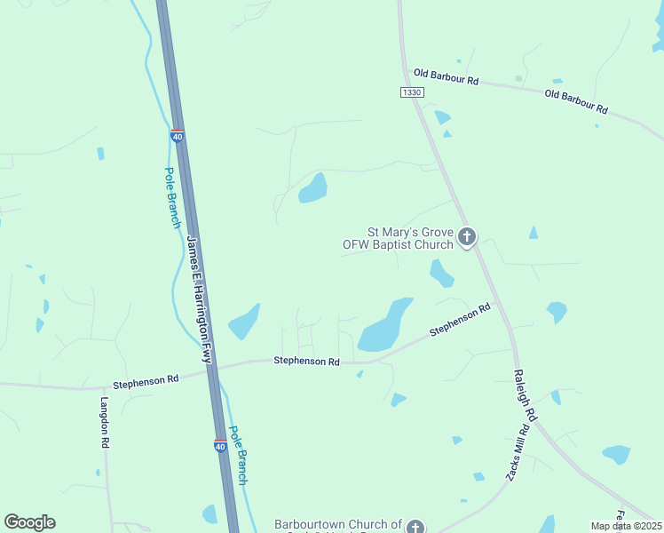 map of restaurants, bars, coffee shops, grocery stores, and more near 504 Stephenson Road in Benson