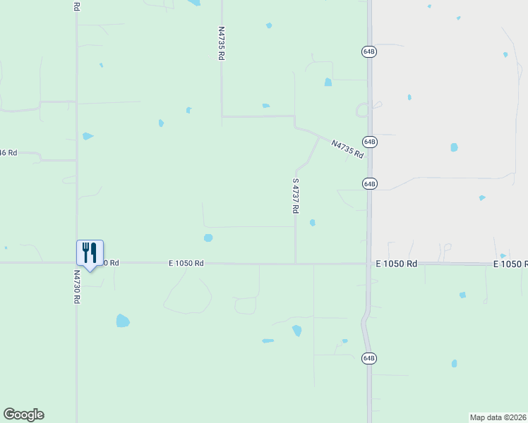 map of restaurants, bars, coffee shops, grocery stores, and more near 473523 East 1049 Road in Muldrow