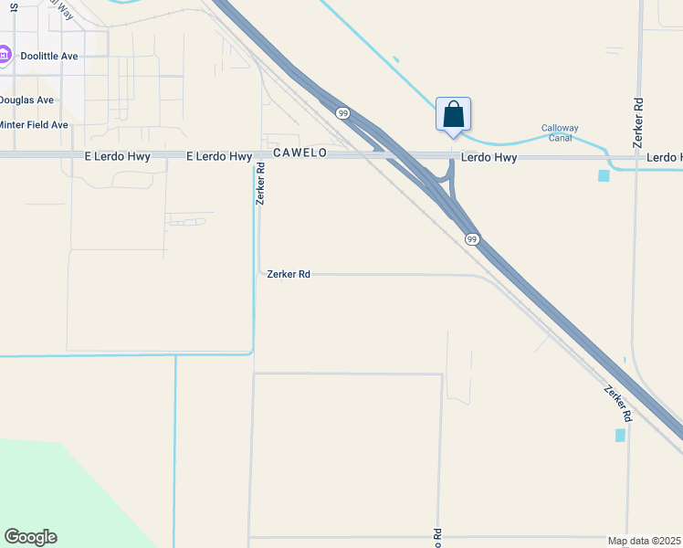 map of restaurants, bars, coffee shops, grocery stores, and more near 6101 South Zerker Road in Shafter