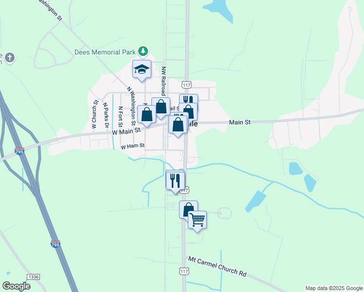 map of restaurants, bars, coffee shops, grocery stores, and more near 114 Goldsboro Street in Pikeville