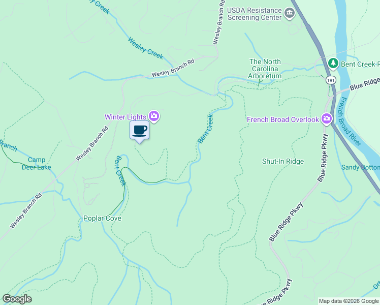 map of restaurants, bars, coffee shops, grocery stores, and more near 100 Frederick Law Olmsted Way in Asheville