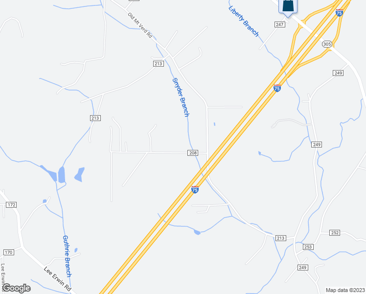 map of restaurants, bars, coffee shops, grocery stores, and more near 130 County Road 208 in Athens