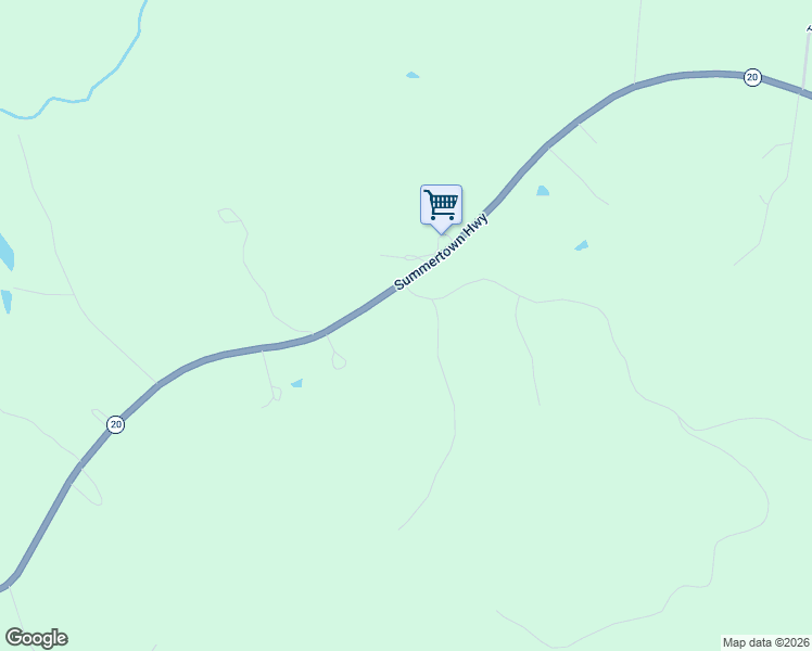 map of restaurants, bars, coffee shops, grocery stores, and more near 3534 Summertown Highway in Summertown