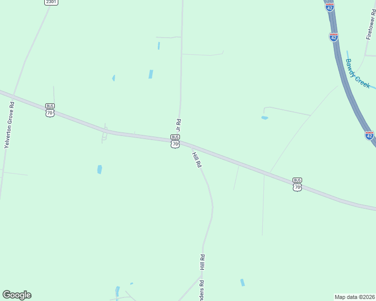 map of restaurants, bars, coffee shops, grocery stores, and more near 3492 US Highway 70 Bus East in Smithfield