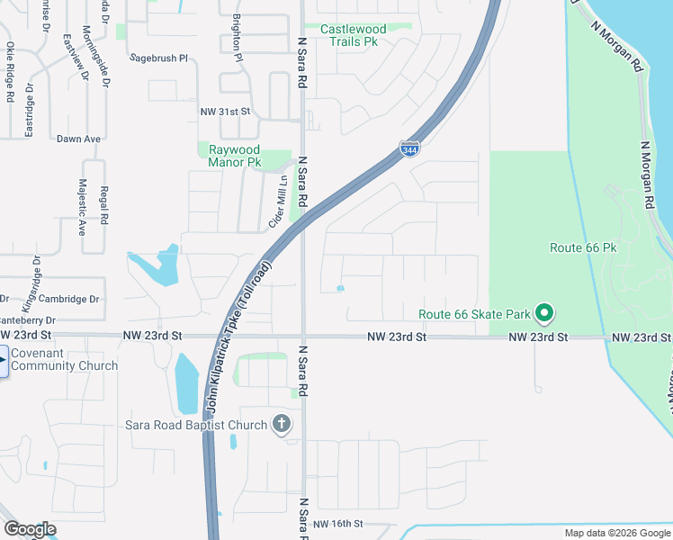 map of restaurants, bars, coffee shops, grocery stores, and more near 2400-2684 North Sara Road in Yukon