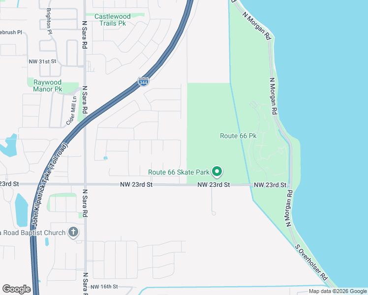map of restaurants, bars, coffee shops, grocery stores, and more near 2528 Ressie Lane in Yukon