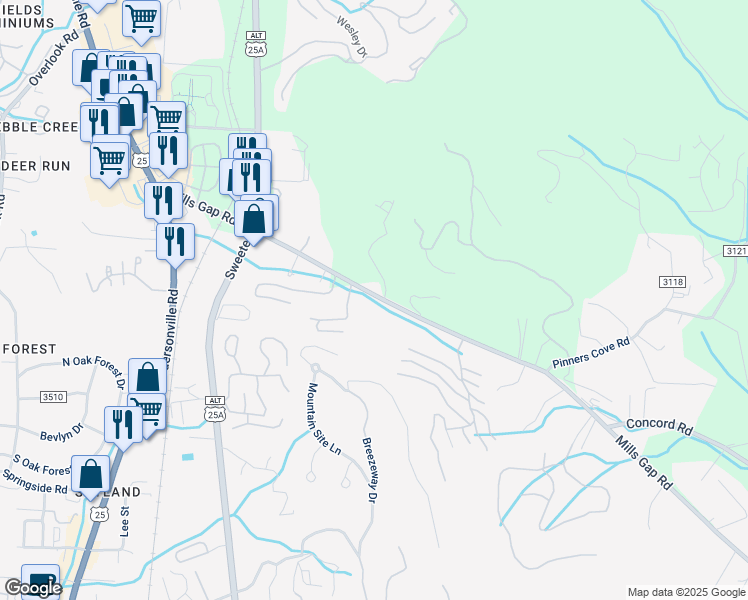 map of restaurants, bars, coffee shops, grocery stores, and more near 109 Mills Gap Road in Asheville