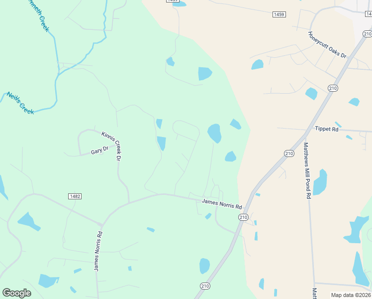 map of restaurants, bars, coffee shops, grocery stores, and more near 38 Greene Court in Angier