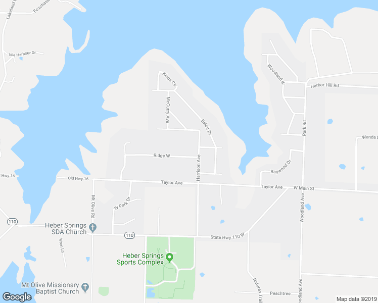 map of restaurants, bars, coffee shops, grocery stores, and more near 4 Ridge West in Heber Springs