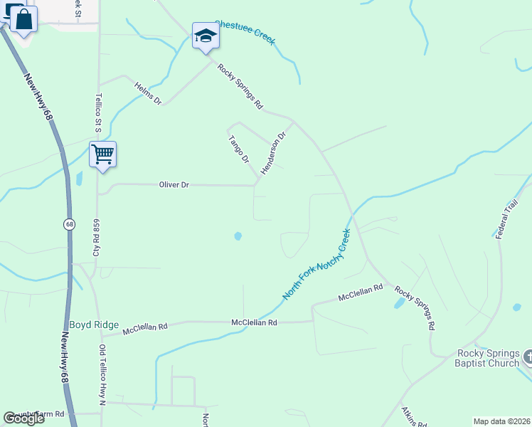 map of restaurants, bars, coffee shops, grocery stores, and more near 527 Henderson Drive in Madisonville