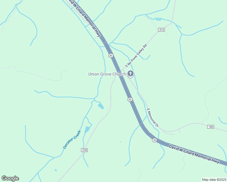 map of restaurants, bars, coffee shops, grocery stores, and more near No Pone Valley Road Northwest in Decatur