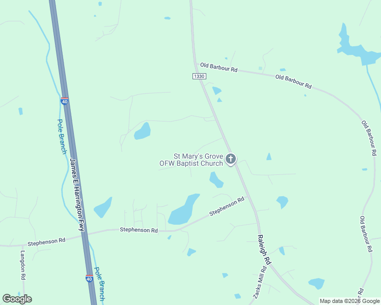 map of restaurants, bars, coffee shops, grocery stores, and more near 176 Lowery Lane in Benson