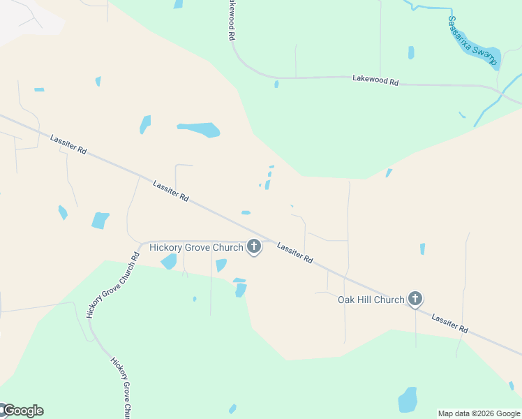 map of restaurants, bars, coffee shops, grocery stores, and more near 2638 Lassiter Road in Four Oaks