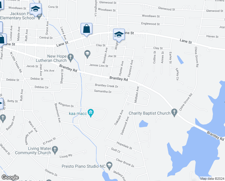 map of restaurants, bars, coffee shops, grocery stores, and more near 2060 Samantha Drive in Kannapolis