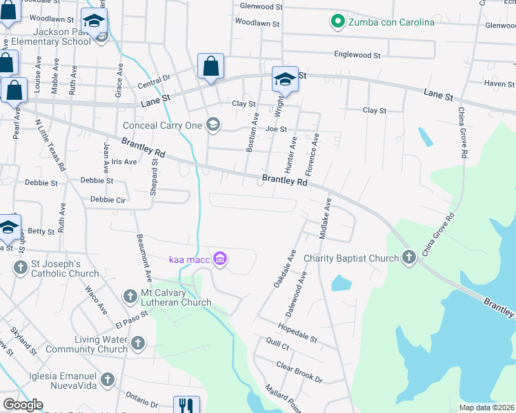 map of restaurants, bars, coffee shops, grocery stores, and more near 2050 Samantha Drive in Kannapolis