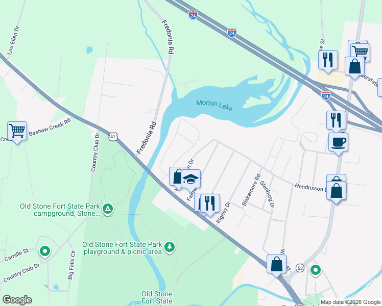 map of restaurants, bars, coffee shops, grocery stores, and more near 180 Mortons Lake Road in Manchester