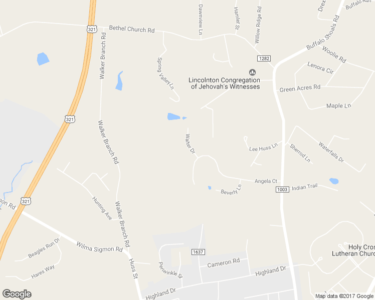 map of restaurants, bars, coffee shops, grocery stores, and more near 1011 Walter Drive in Lincolnton