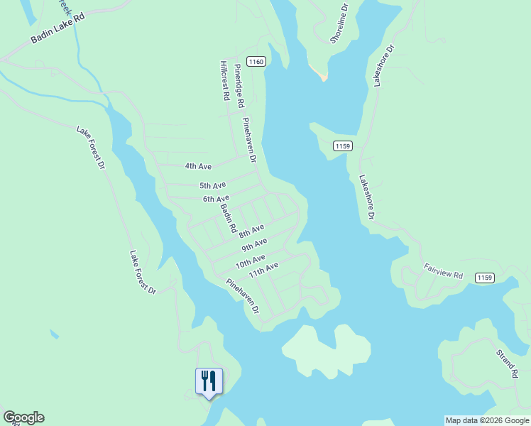 map of restaurants, bars, coffee shops, grocery stores, and more near 181 8th Avenue in New London