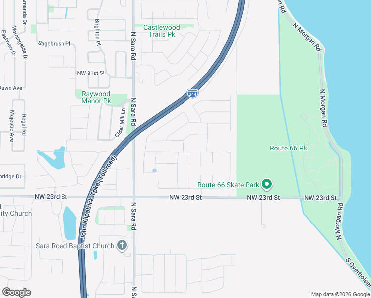 map of restaurants, bars, coffee shops, grocery stores, and more near 10333 Northwest 25th Street in Yukon