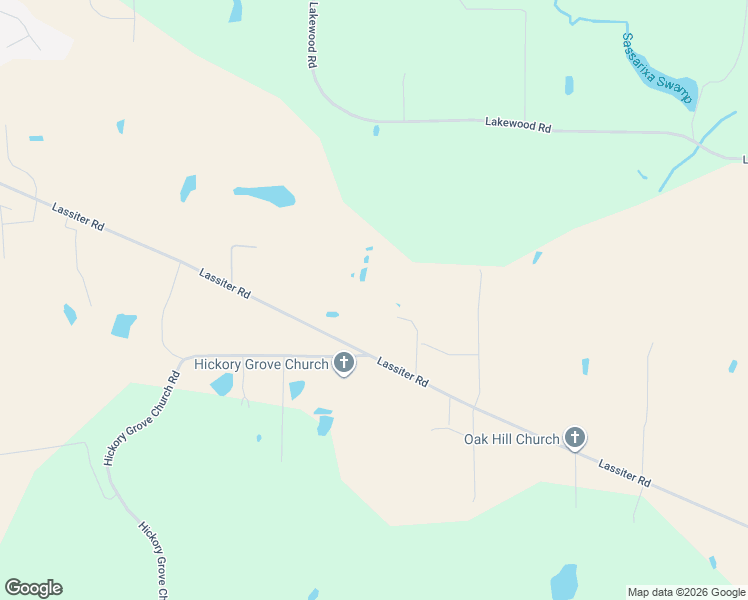 map of restaurants, bars, coffee shops, grocery stores, and more near 2568 Lassiter Road in Four Oaks