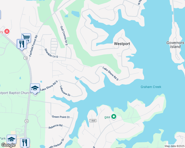 map of restaurants, bars, coffee shops, grocery stores, and more near 2819 Lake Shore Road South in Denver