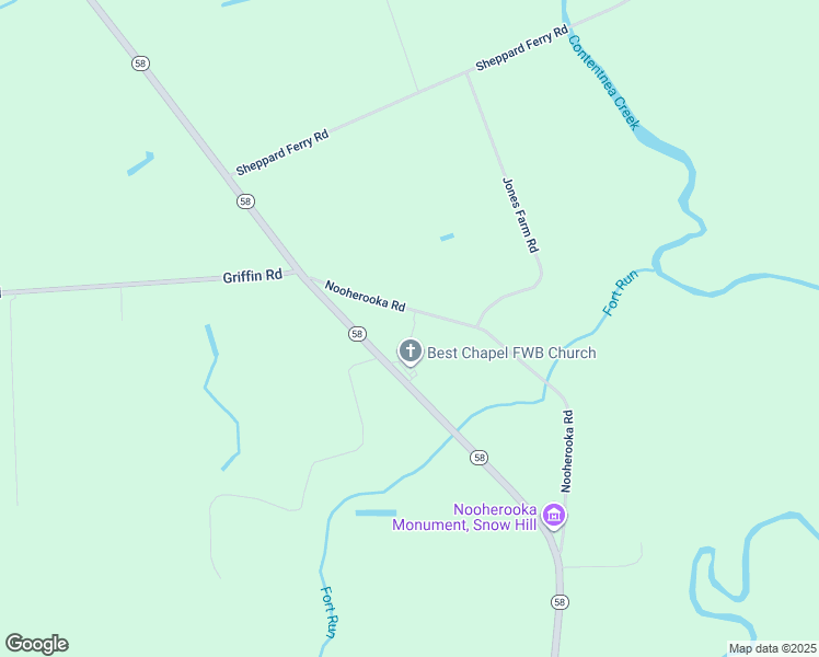 map of restaurants, bars, coffee shops, grocery stores, and more near 765 Nooherooka Road in Snow Hill