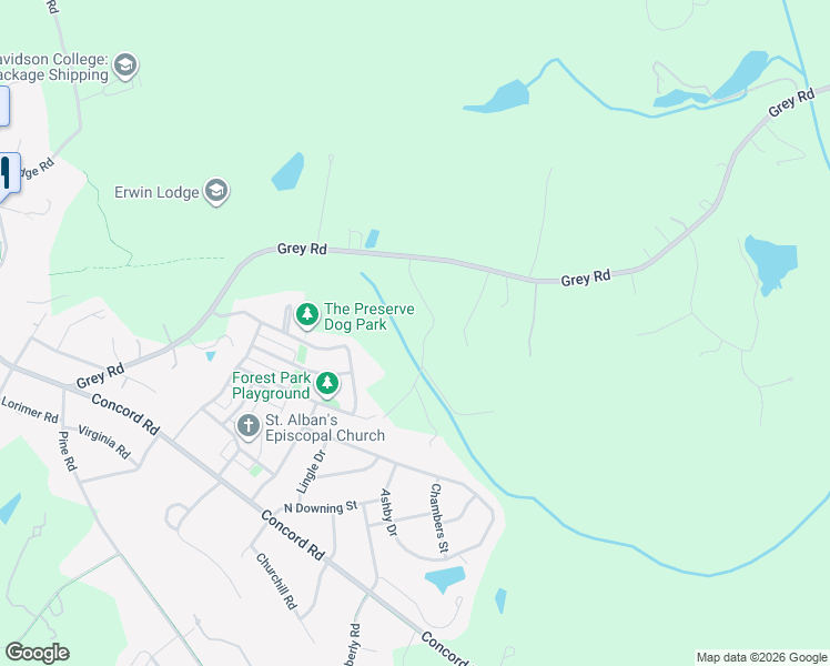 map of restaurants, bars, coffee shops, grocery stores, and more near 1906 Davis Road in Davidson