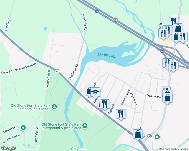 map of restaurants, bars, coffee shops, grocery stores, and more near 257 Mortons Lake Road in Manchester
