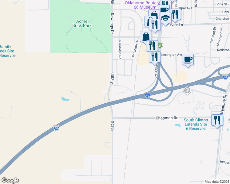 map of restaurants, bars, coffee shops, grocery stores, and more near 60 Mulberry Lane in Clinton