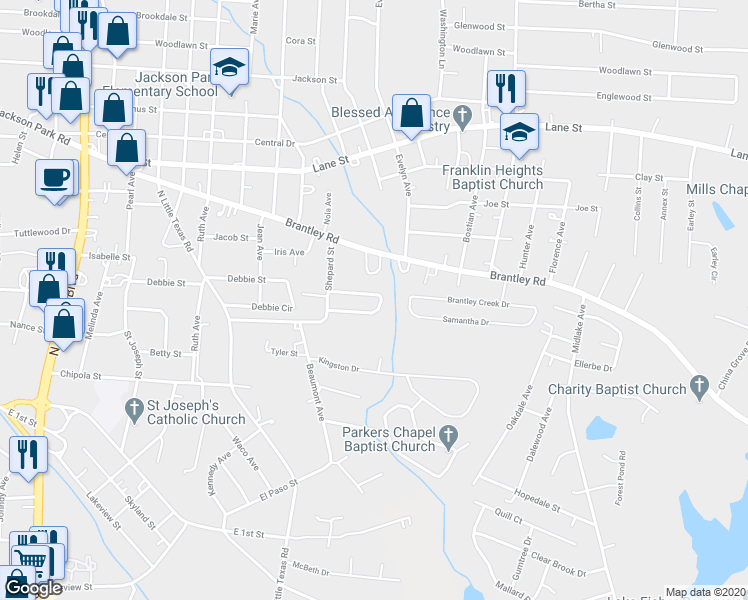 map of restaurants, bars, coffee shops, grocery stores, and more near 1643 Barbara Ann Circle in Kannapolis