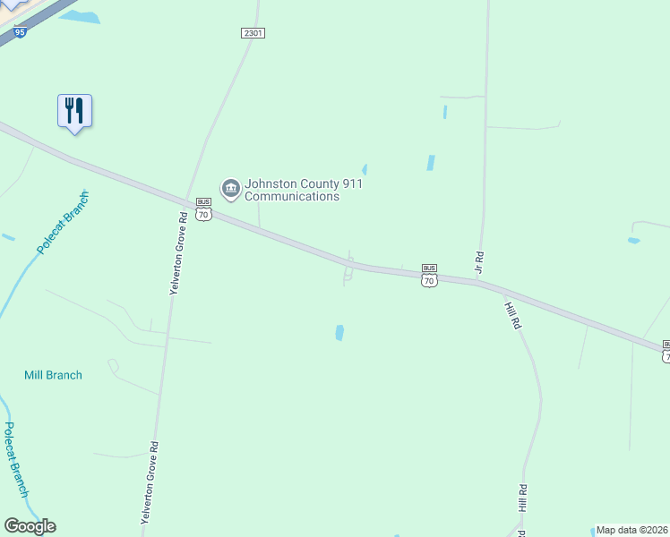 map of restaurants, bars, coffee shops, grocery stores, and more near 3120 U.S. 70 Business in Smithfield