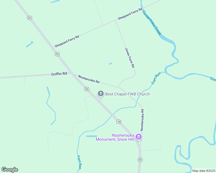 map of restaurants, bars, coffee shops, grocery stores, and more near 695 Nooherooka Road in Snow Hill