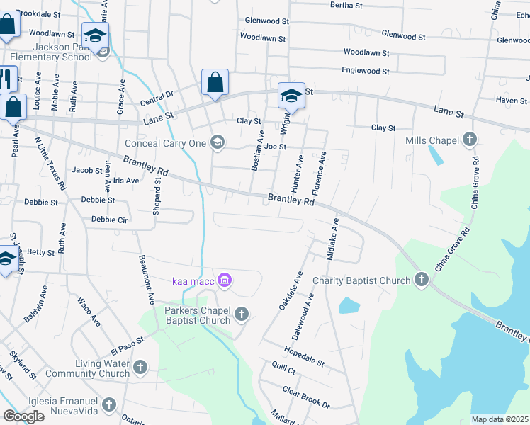 map of restaurants, bars, coffee shops, grocery stores, and more near 2121 Brantley Creek Drive in Kannapolis