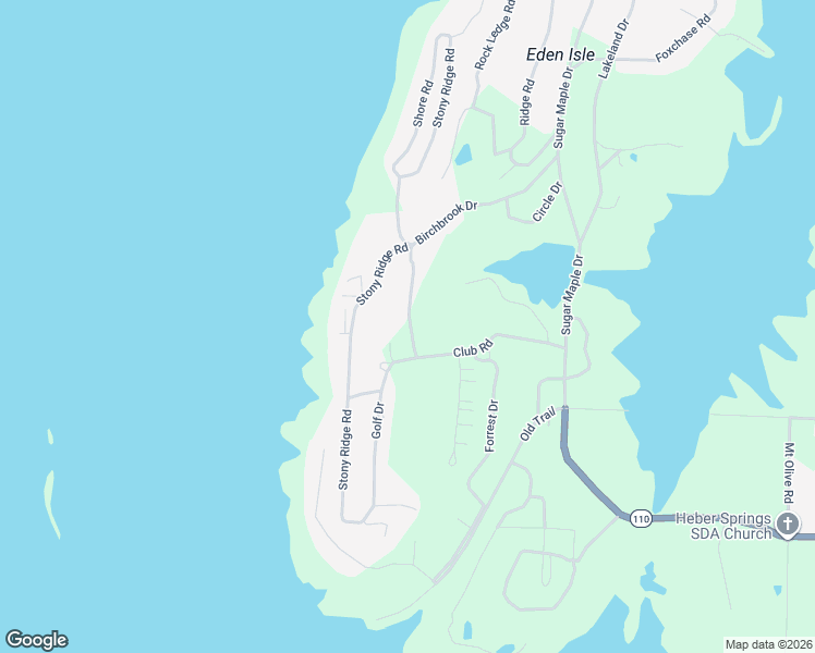 map of restaurants, bars, coffee shops, grocery stores, and more near 530 Birchbrook Road in Heber Springs